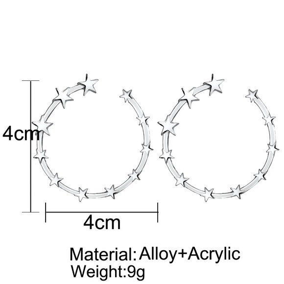 Stars Hoop Earrings - Picture 9 of 11